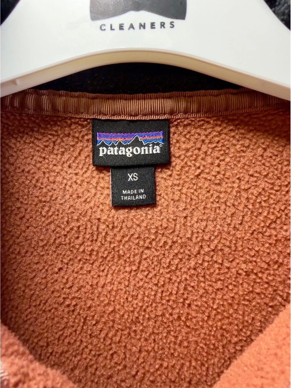 Patagonia Boys XS microdini Fleece half zip Pullover in Rust and Slate Blue